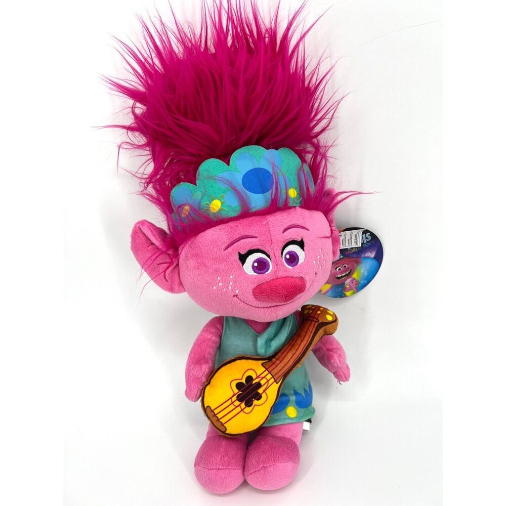 Trolls World Tour Cuddle Pillow Poppy with Guitar 20.5"